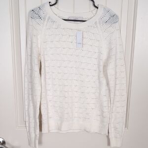 NWT LOFT Women's Cream Knit Sweater